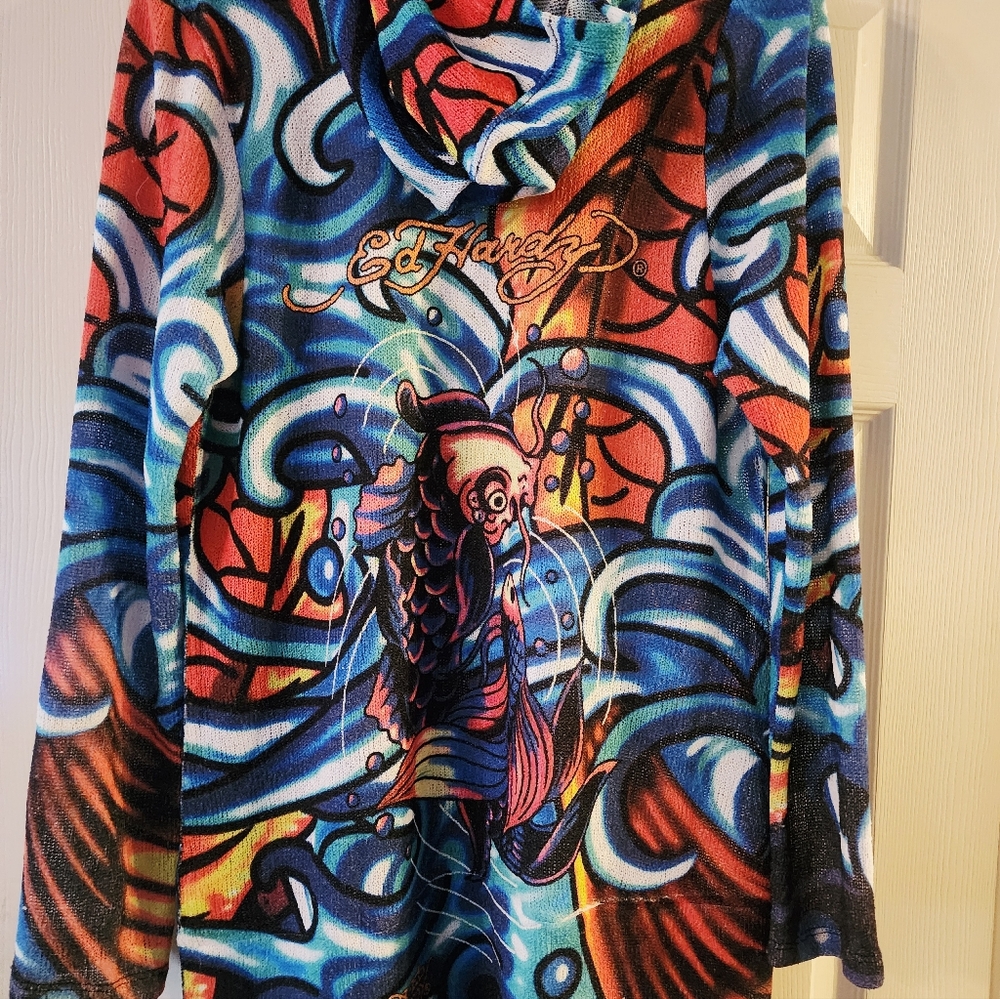 Ed Hardy Graphic Sweater Hoodie Size XL - Picture 7 of 8